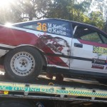 Toyota Celica rally car crashed Darling 200
