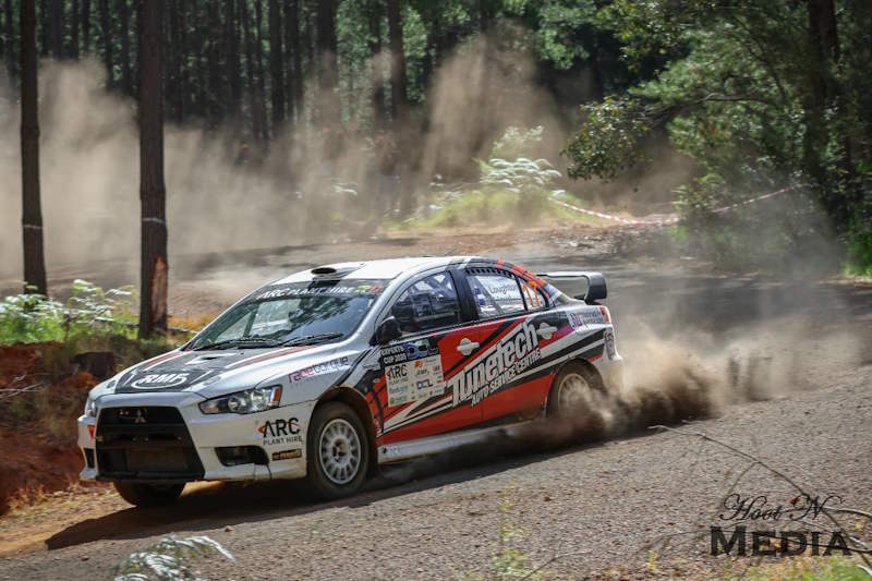 Loughon/Wood finished third in their Lancer Evo X on the 2025 Experts Cup rally.